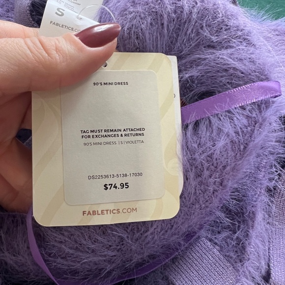 💜 NWT 90's Fabletics Fuzzy Mini Dress 💜 - Picture 9 of 9